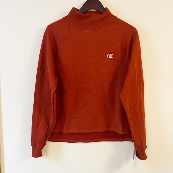 Champion Authentic Activewear Pullover Sweatshirt Mock Neck Size M NEW Maroon - Picture 1 of 10